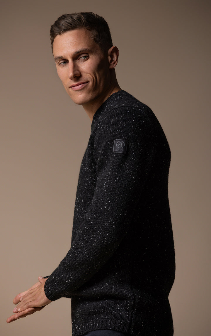 3GG WOOL BLEND TWEED CREW