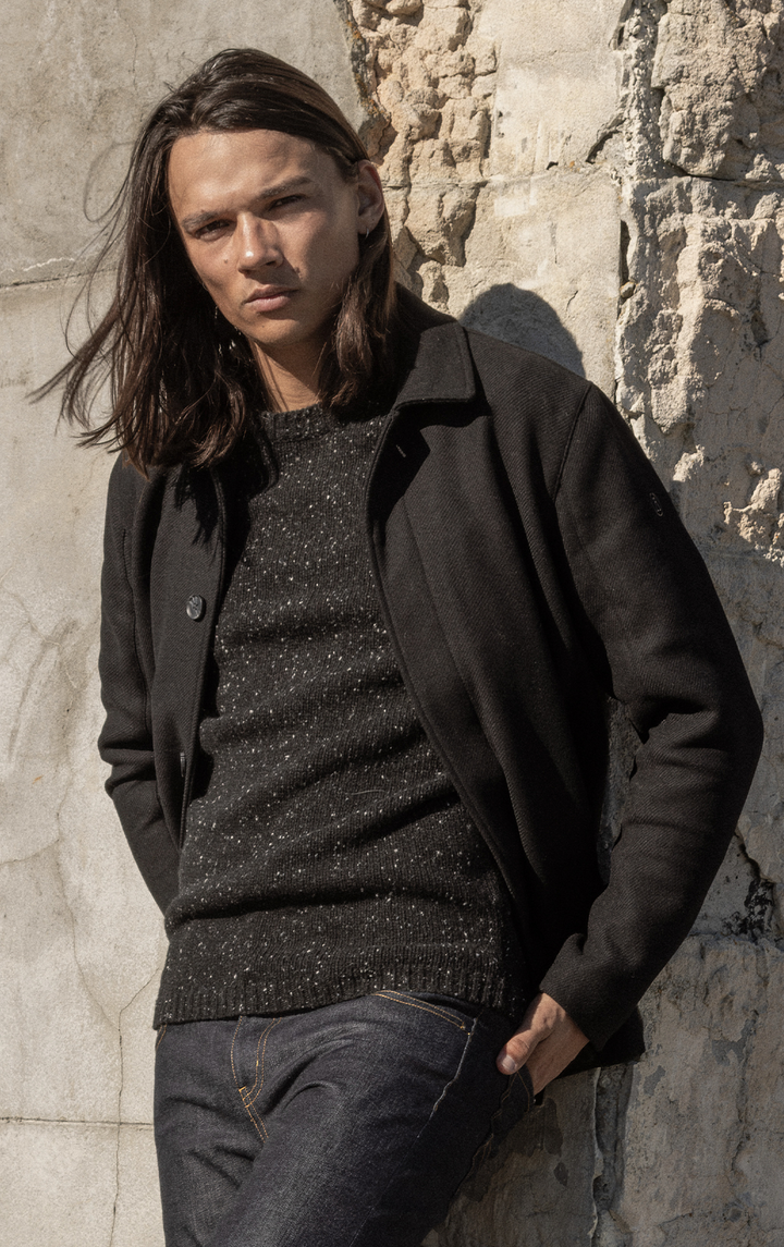 3GG WOOL BLEND TWEED CREW