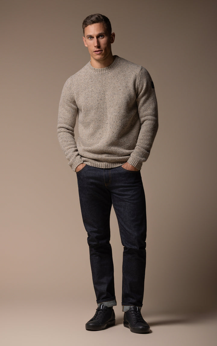 3GG WOOL BLEND TWEED CREW
