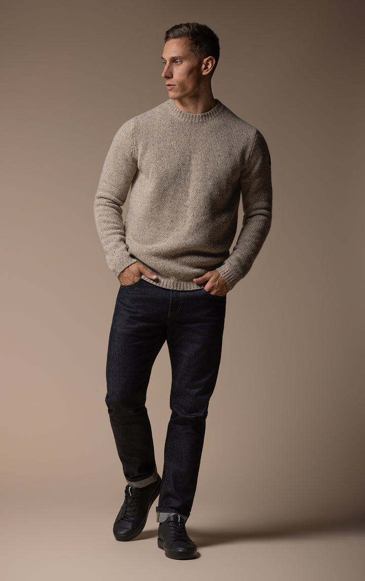 3GG WOOL BLEND TWEED CREW