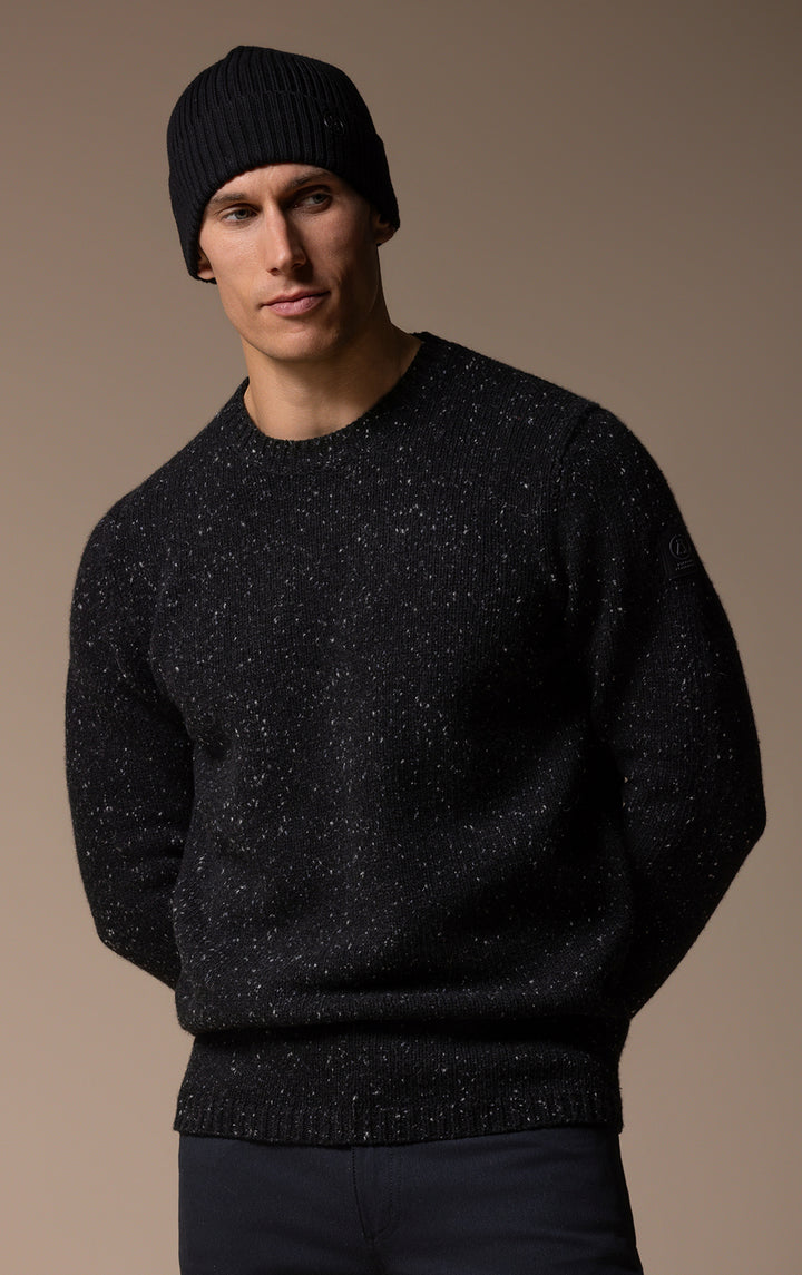 3GG WOOL BLEND TWEED CREW