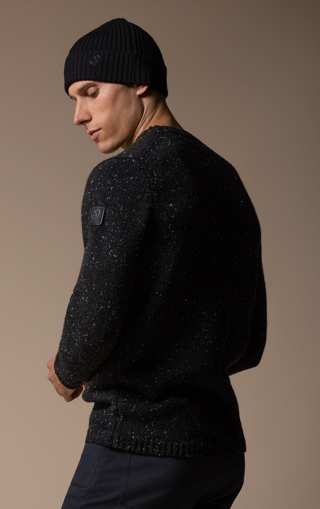 3GG WOOL BLEND TWEED CREW