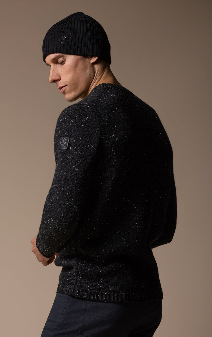 3GG WOOL BLEND TWEED CREW