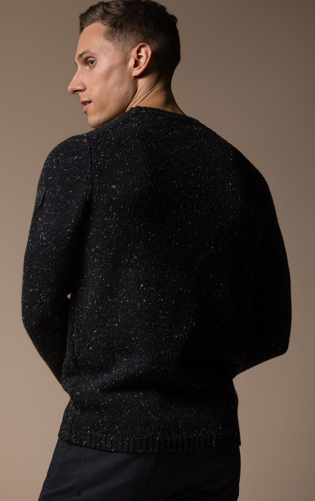 3GG WOOL BLEND TWEED CREW