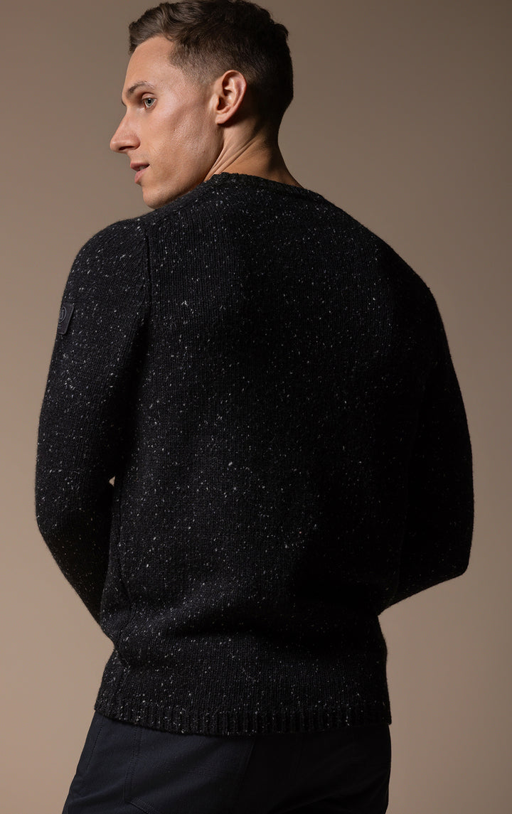 3GG WOOL BLEND TWEED CREW