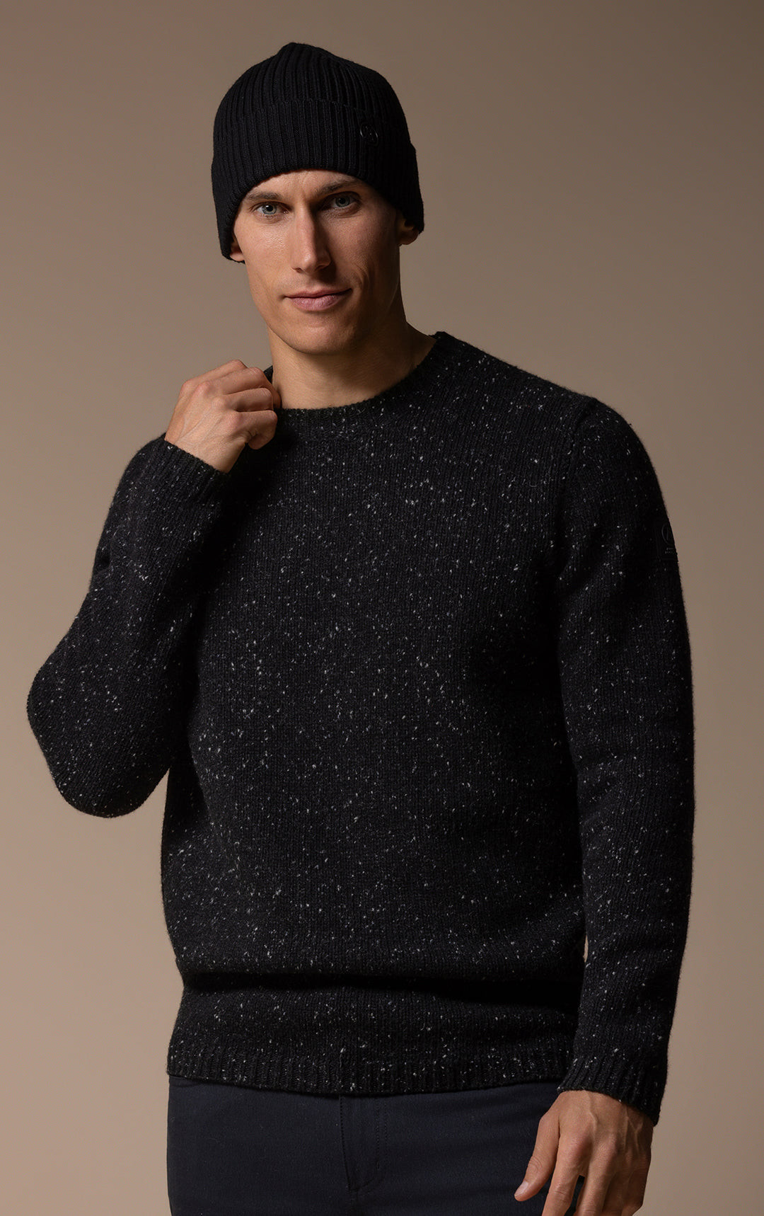 3GG WOOL BLEND TWEED CREW