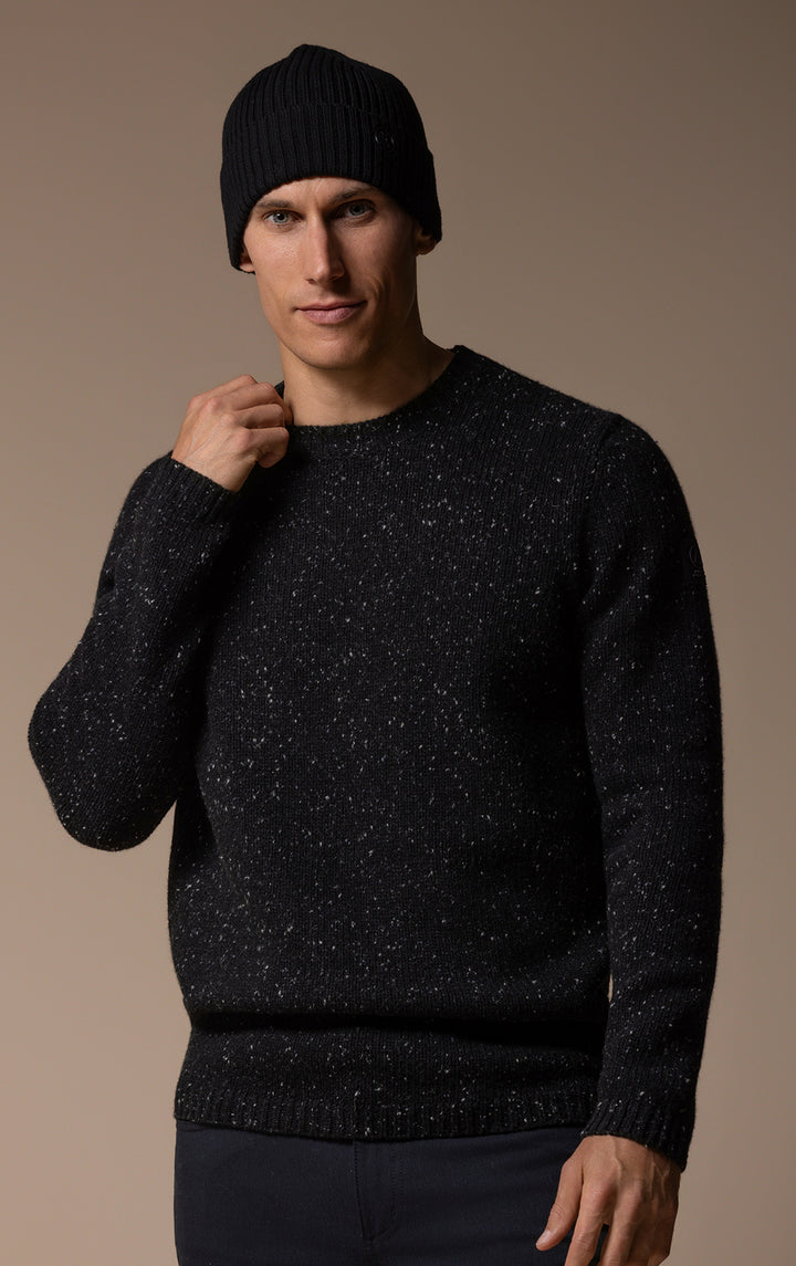 3GG WOOL BLEND TWEED CREW