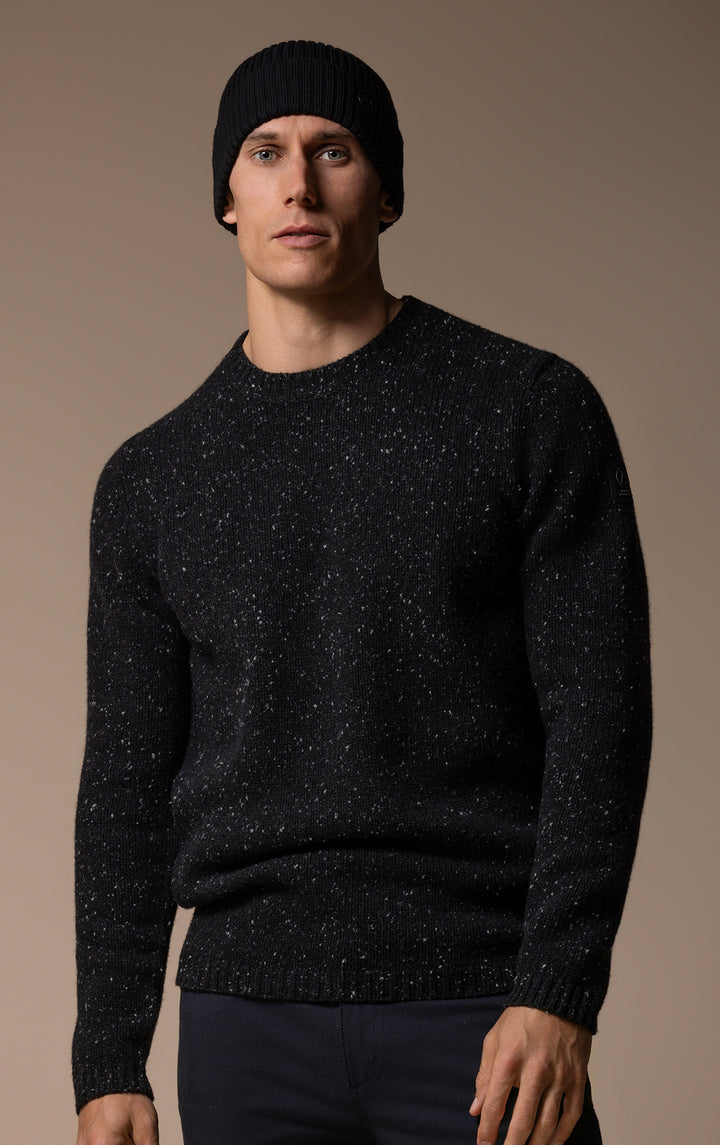 3GG WOOL BLEND TWEED CREW