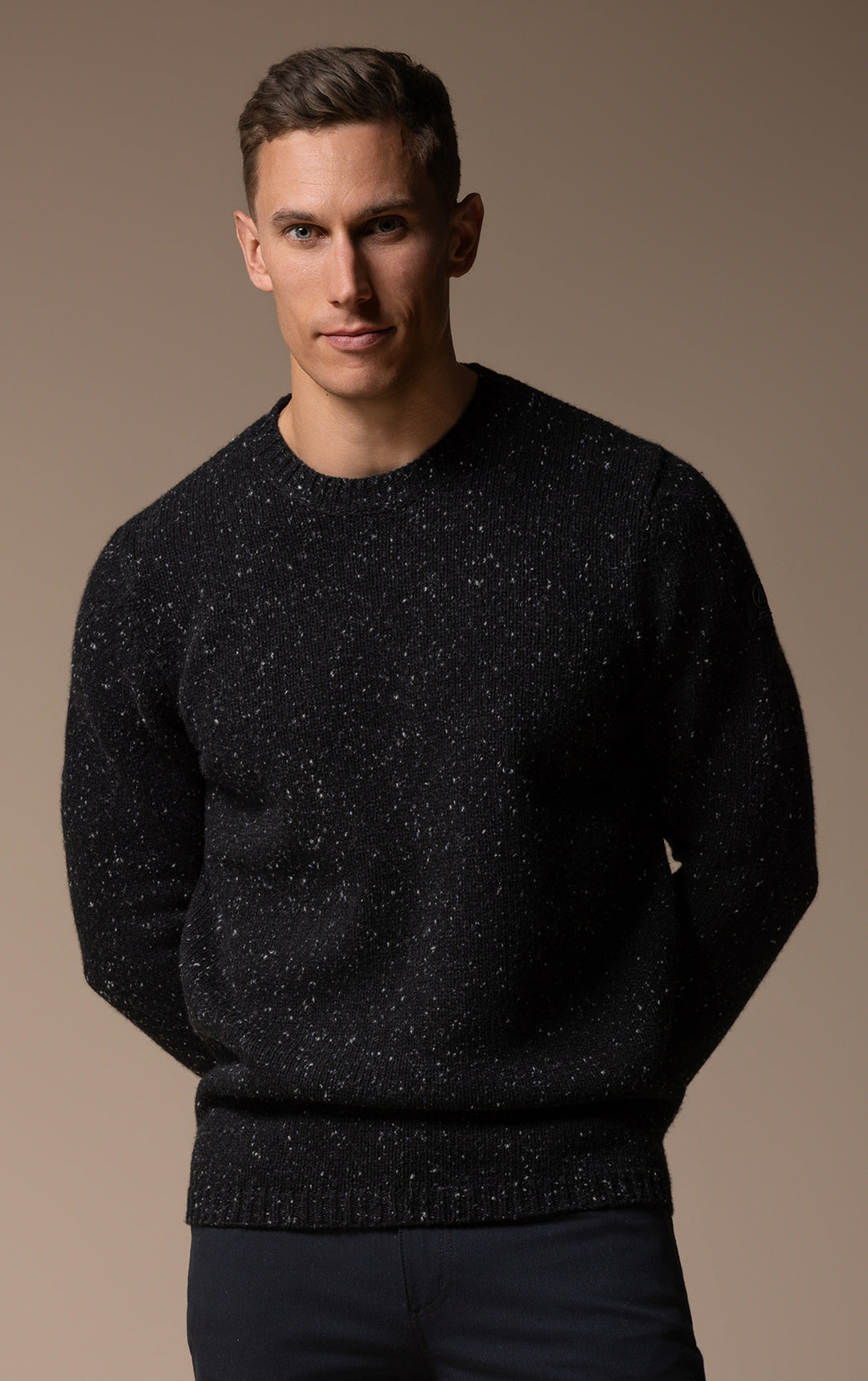 3GG WOOL BLEND TWEED CREW