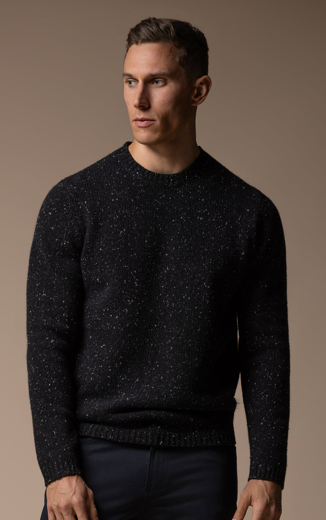 3GG WOOL BLEND TWEED CREW