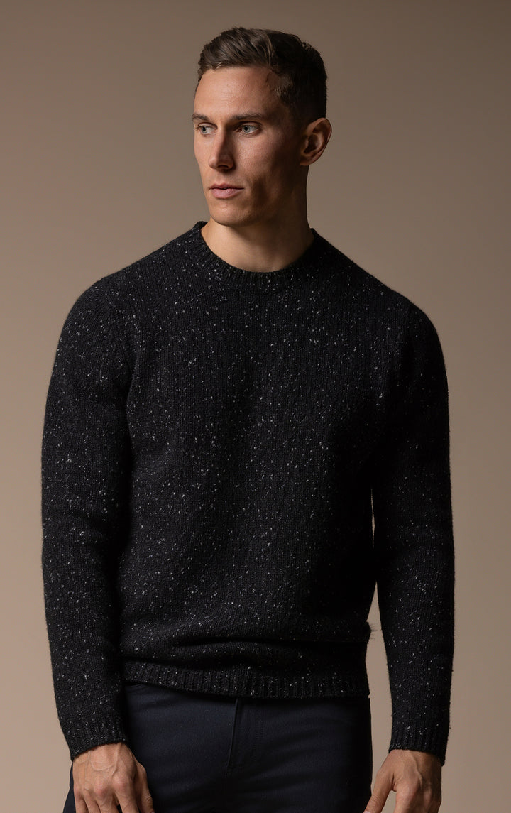 3GG WOOL BLEND TWEED CREW