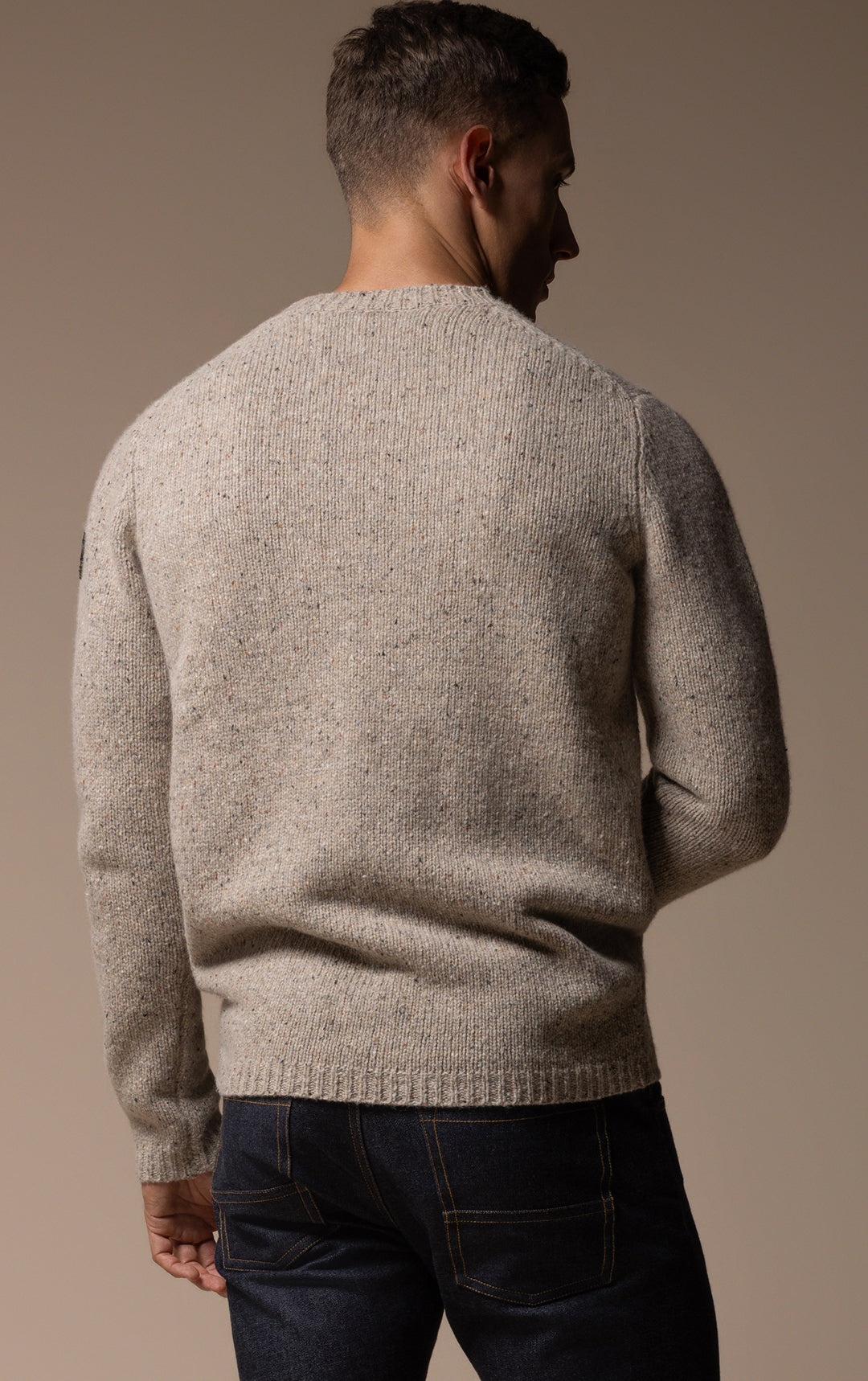 3GG WOOL BLEND TWEED CREW