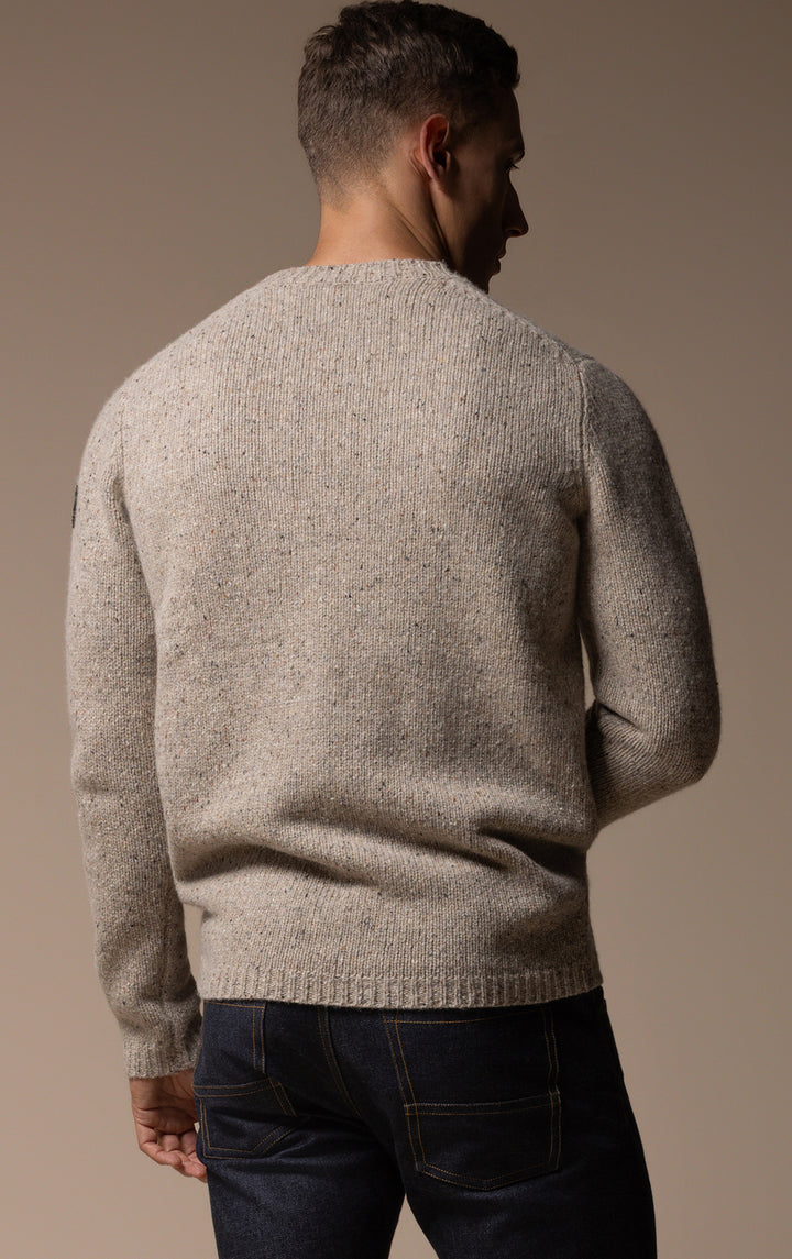 3GG WOOL BLEND TWEED CREW