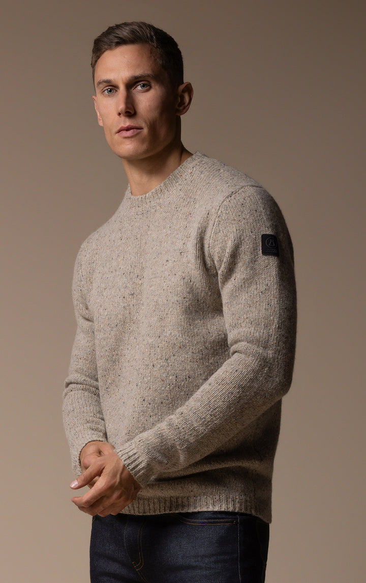 3GG WOOL BLEND TWEED CREW