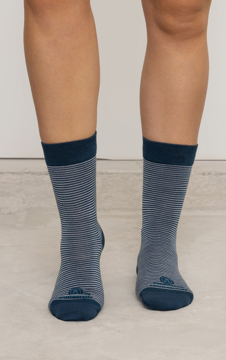 MERINO DRESS SOCK - 2-TONED STRIPE
