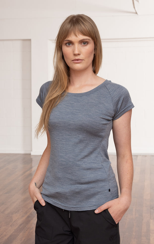 180GSM MERINO CAP SLEEVE TEE