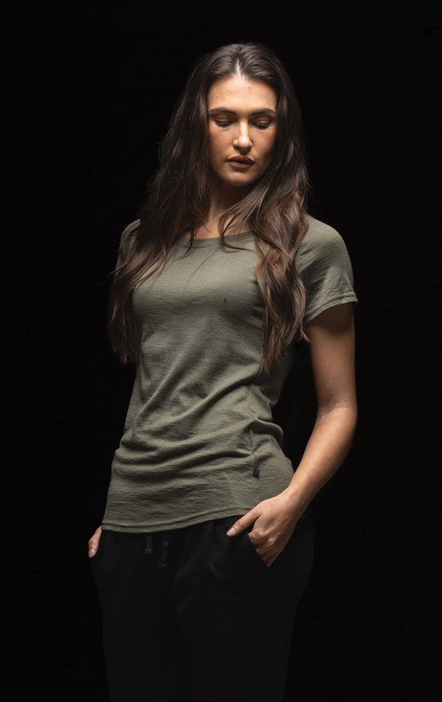 180GSM MERINO CAP SLEEVE TEE - CLEARANCE