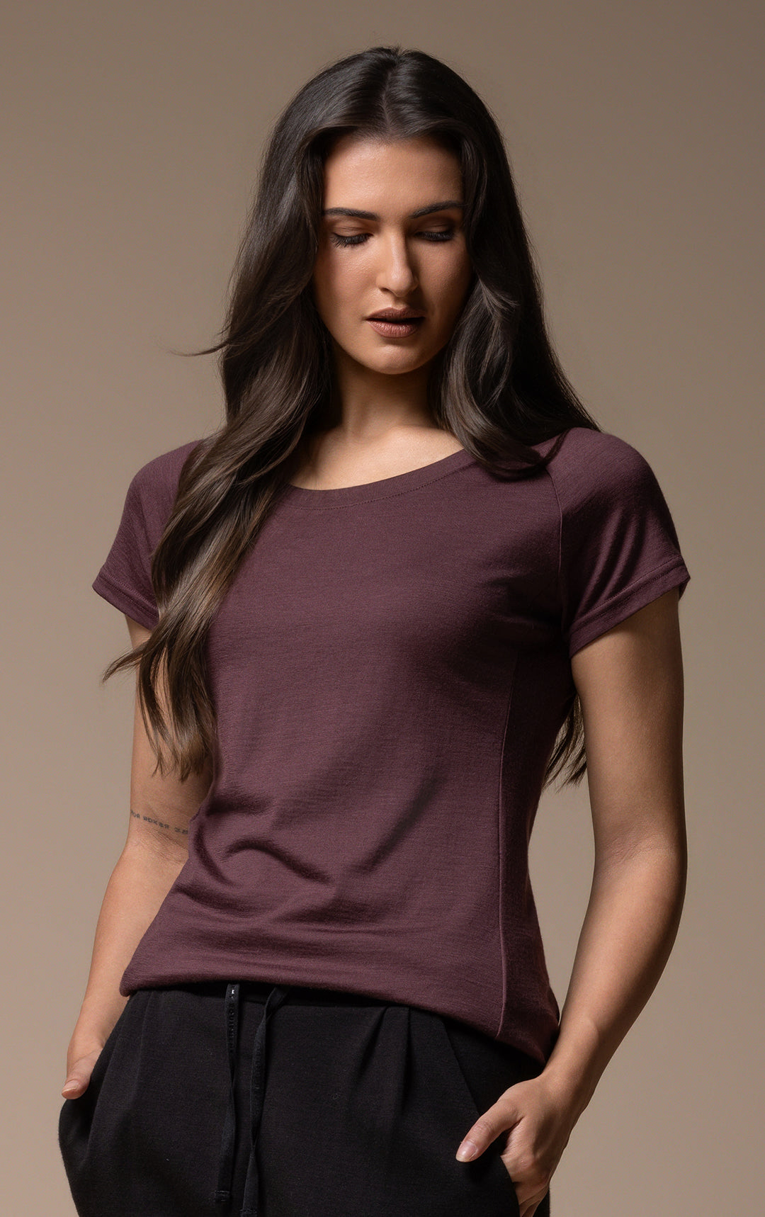 180GSM MERINO CAP SLEEVE TEE