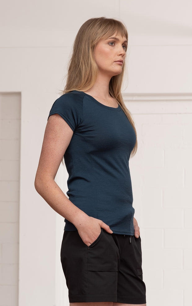 180GSM MERINO CAP SLEEVE TEE