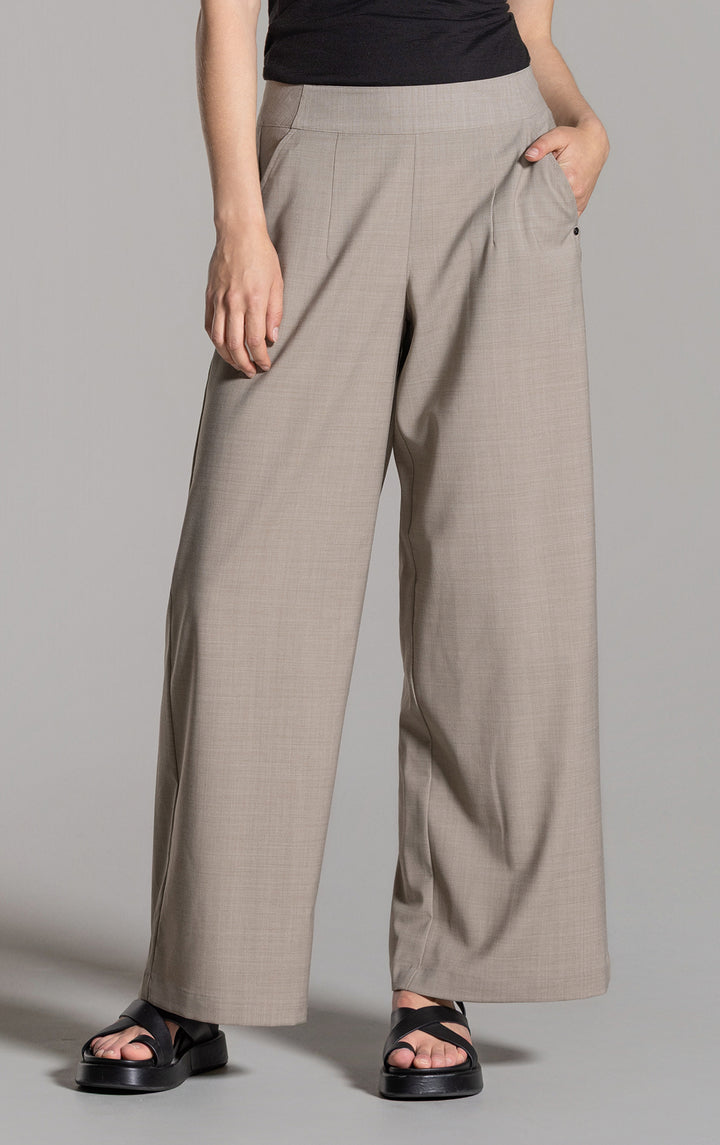 LIGHTWEIGHT WOOL BLEND WIDE LEG PANT