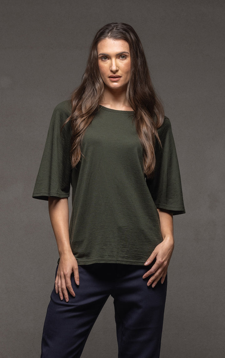 180G MERINO FLUTTER SLEEVE TEE