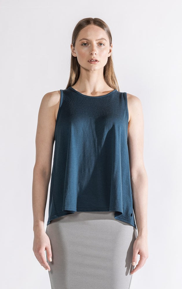 180G MERINO SPLIT BACK TANK - CLEARANCE