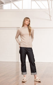 12GG BRUSHED MERINO FUNNEL NECK PULLOVER