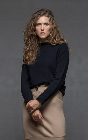 12GG BRUSHED MERINO FUNNEL NECK PULLOVER