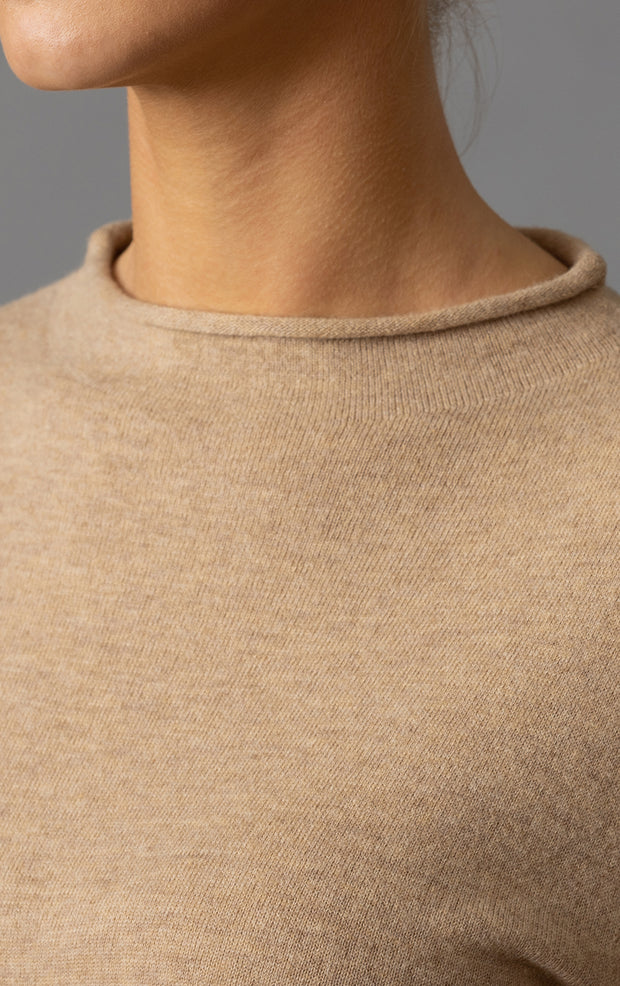 12GG BRUSHED MERINO FUNNEL NECK PULLOVER