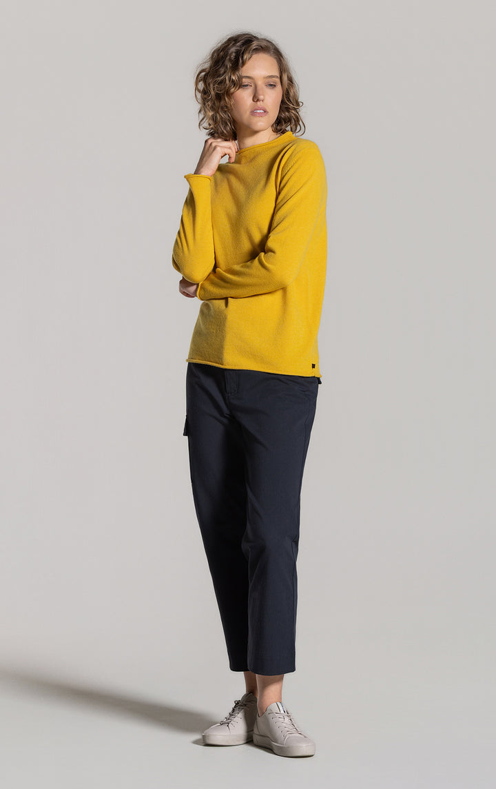 12GG BRUSHED MERINO FUNNEL NECK PULLOVER