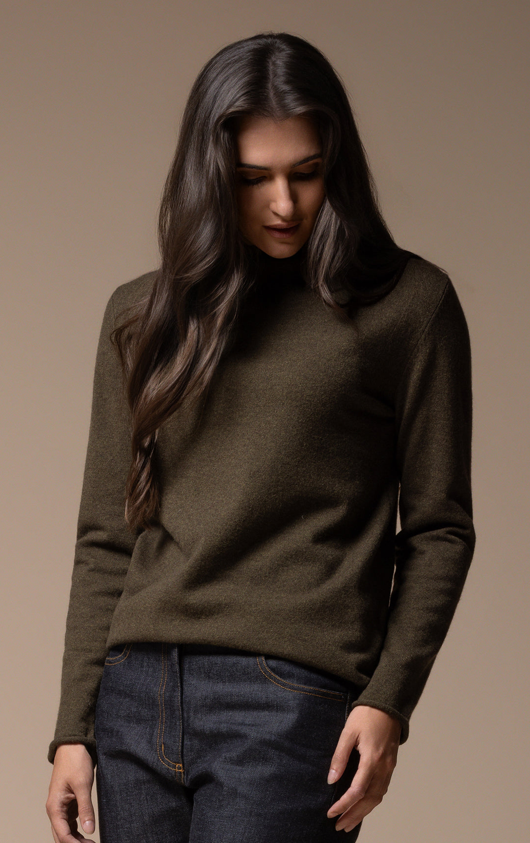 12GG BRUSHED MERINO FUNNEL NECK PULLOVER