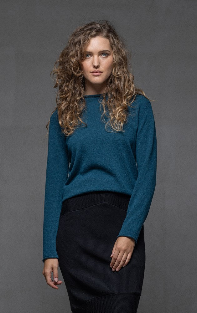 12GG BRUSHED MERINO FUNNEL NECK PULLOVER - CLEARANCE