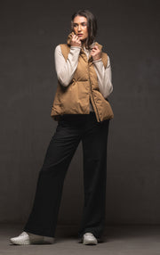 WOOL FLANNEL WIDE LEG TROUSER