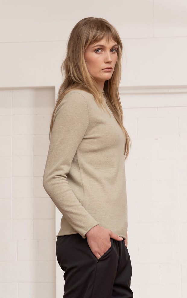 12GG BRUSHED MERINO FUNNEL NECK PULLOVER