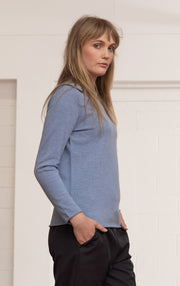 12GG BRUSHED MERINO FUNNEL NECK PULLOVER