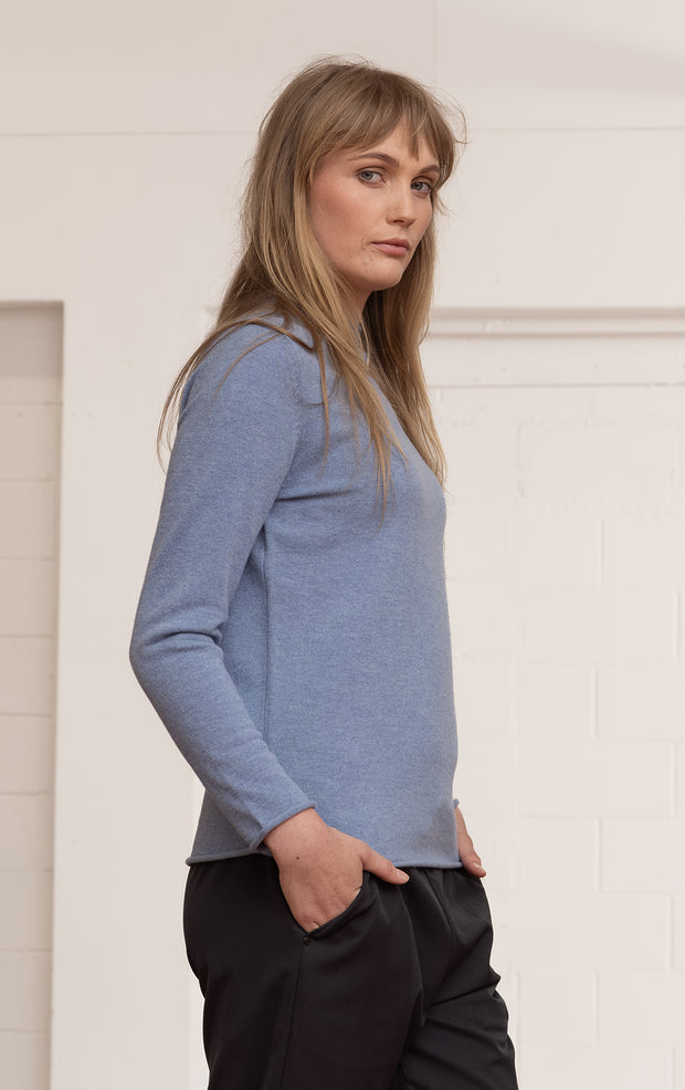 12GG BRUSHED MERINO FUNNEL NECK PULLOVER