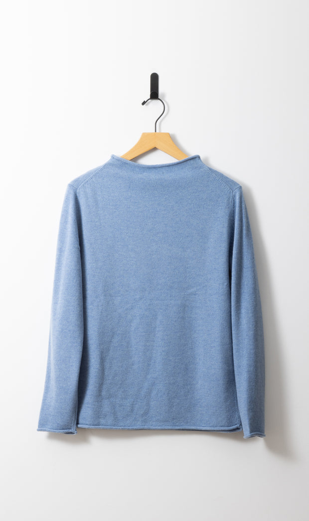 12GG BRUSHED MERINO FUNNEL NECK PULLOVER