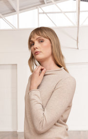 12GG BRUSHED MERINO FUNNEL NECK PULLOVER