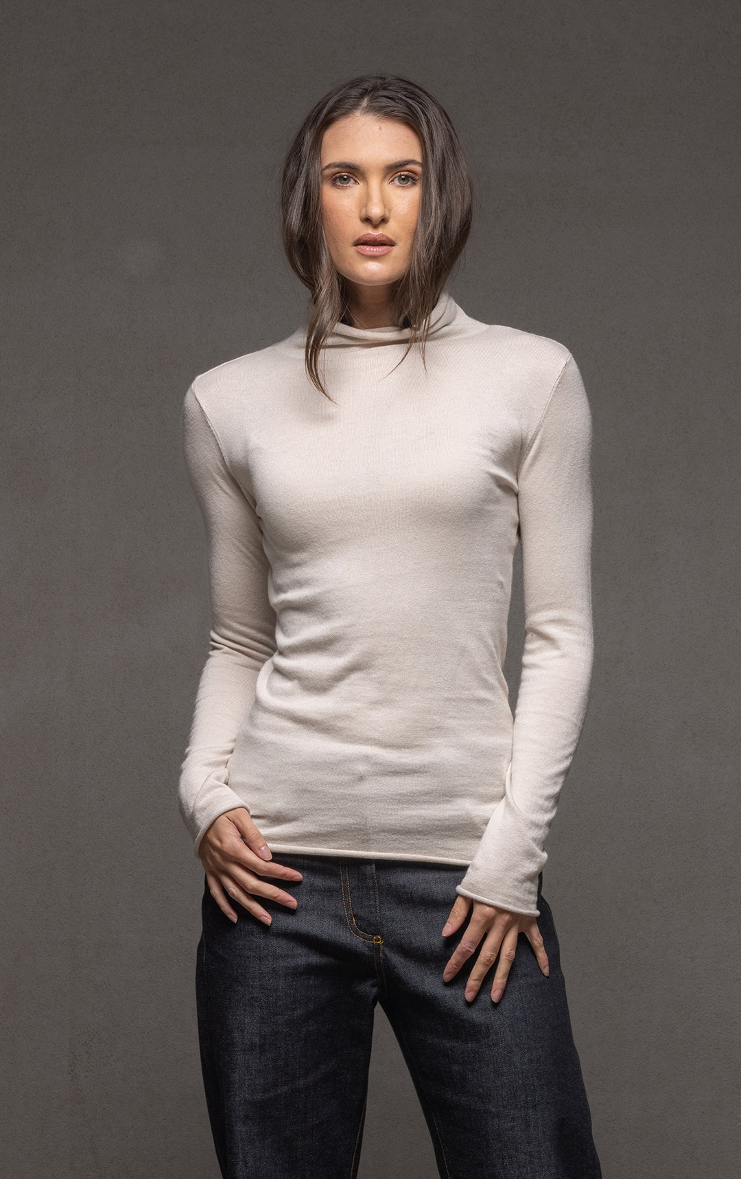 14GG COTTON SILK TURTLENECK