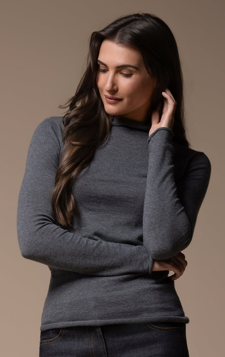 14GG COTTON SILK TURTLENECK