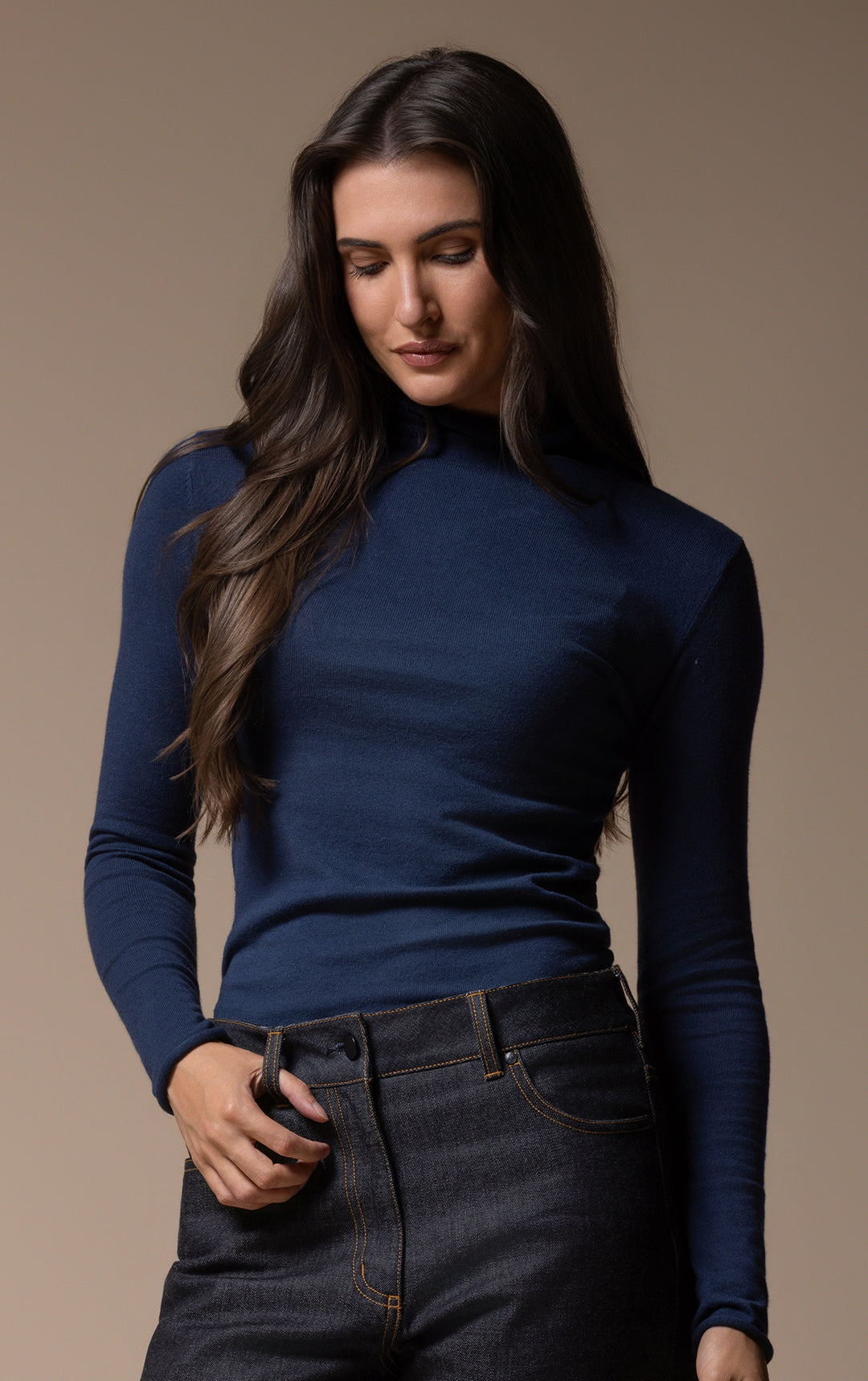 14GG COTTON SILK TURTLENECK