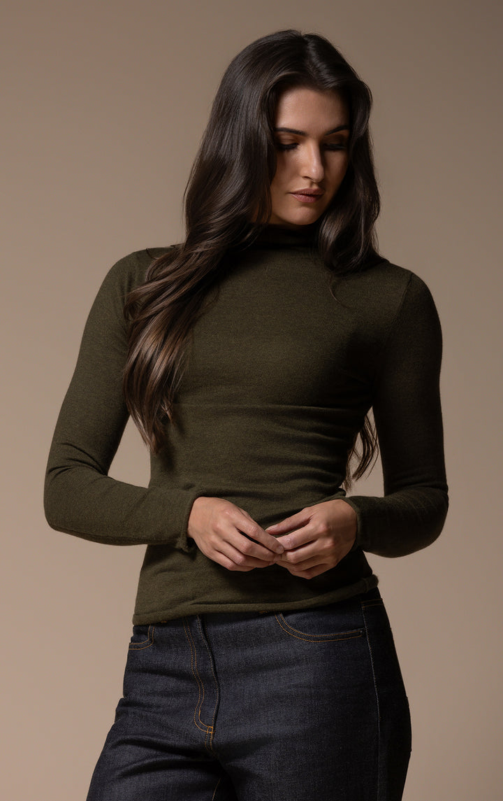 14GG COTTON SILK TURTLENECK