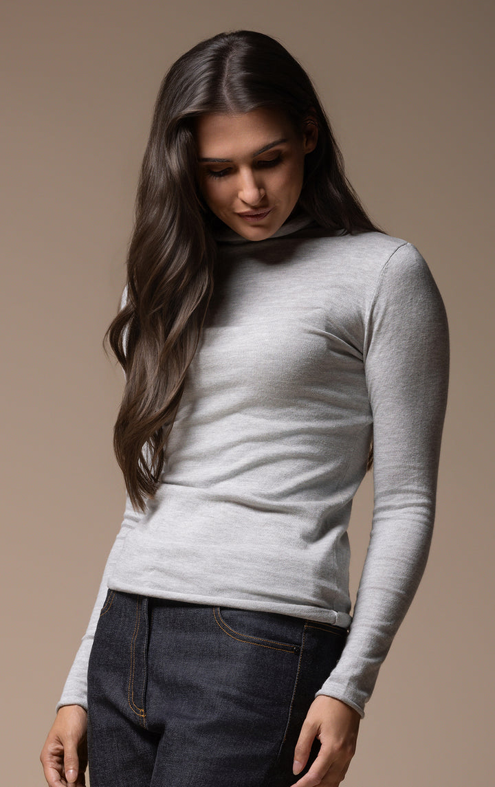 14GG COTTON SILK TURTLENECK