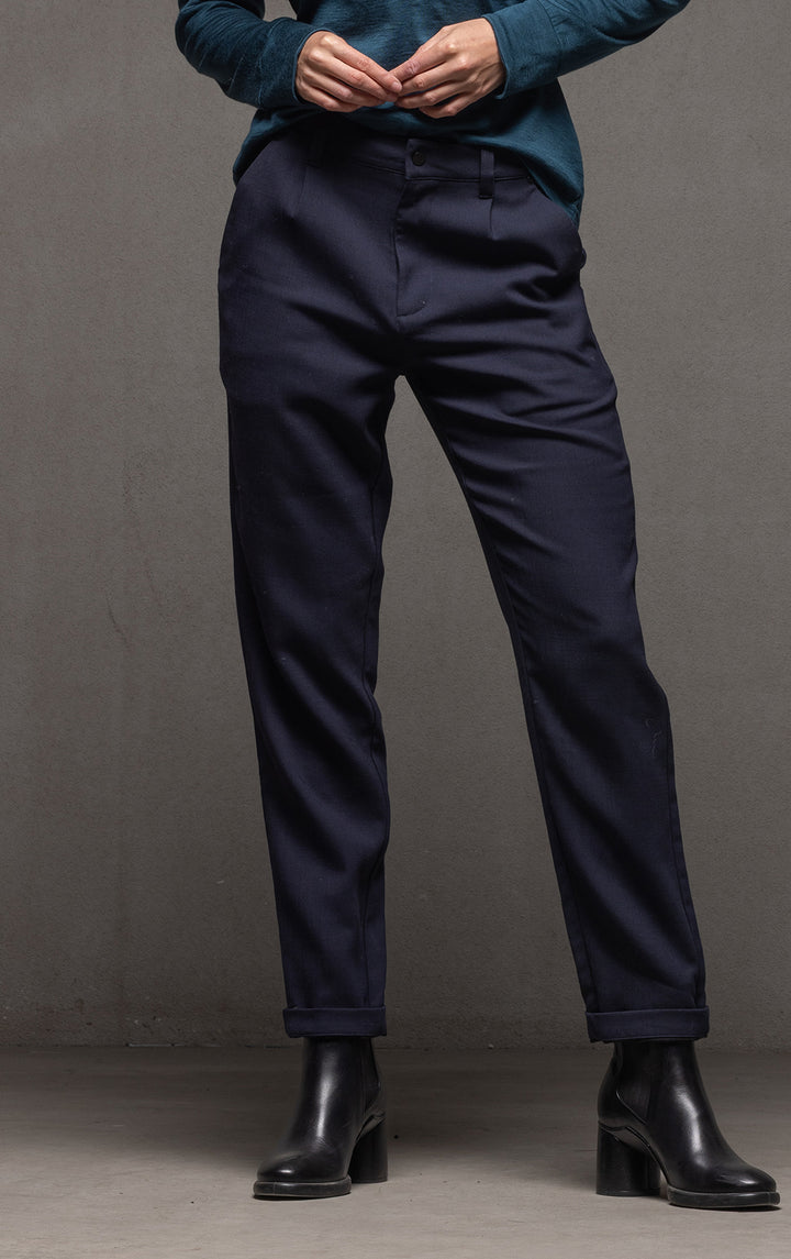 WOOL BLEND STRAIGHT LEG TROUSER - CLEARANCE