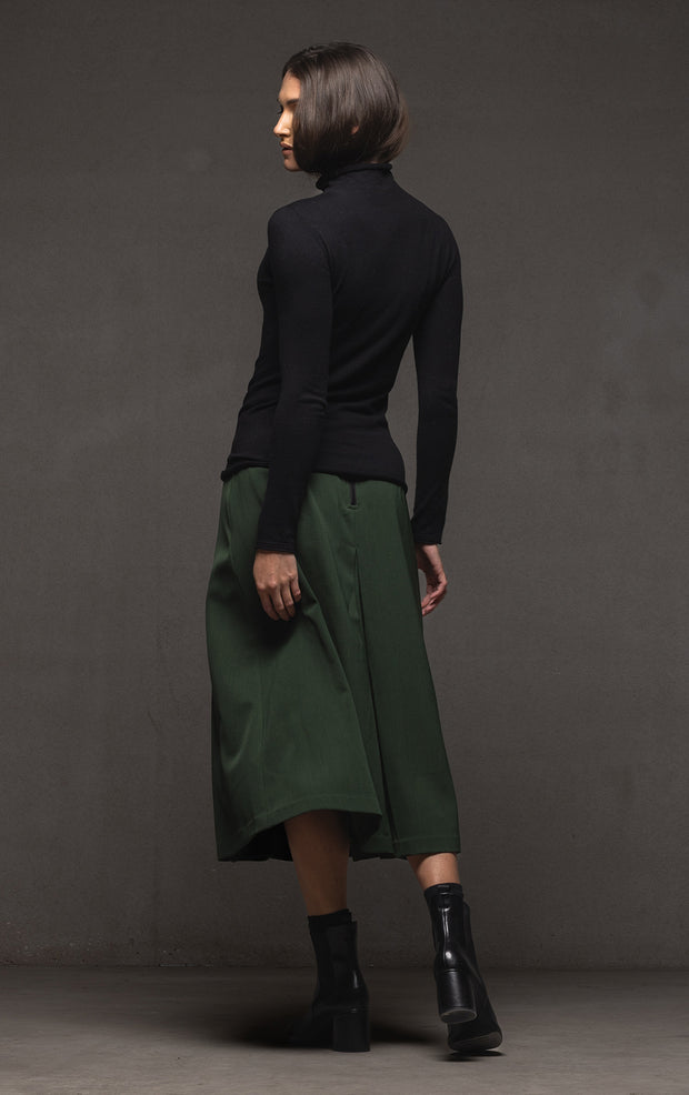 WOOL BLEND BOX PLEAT SKIRT