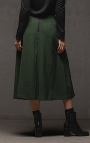 WOOL BLEND BOX PLEAT SKIRT