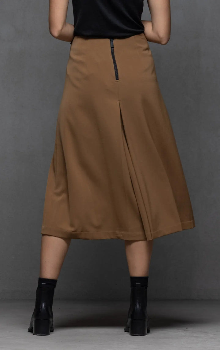 WOOL BLEND BOX PLEAT SKIRT 0