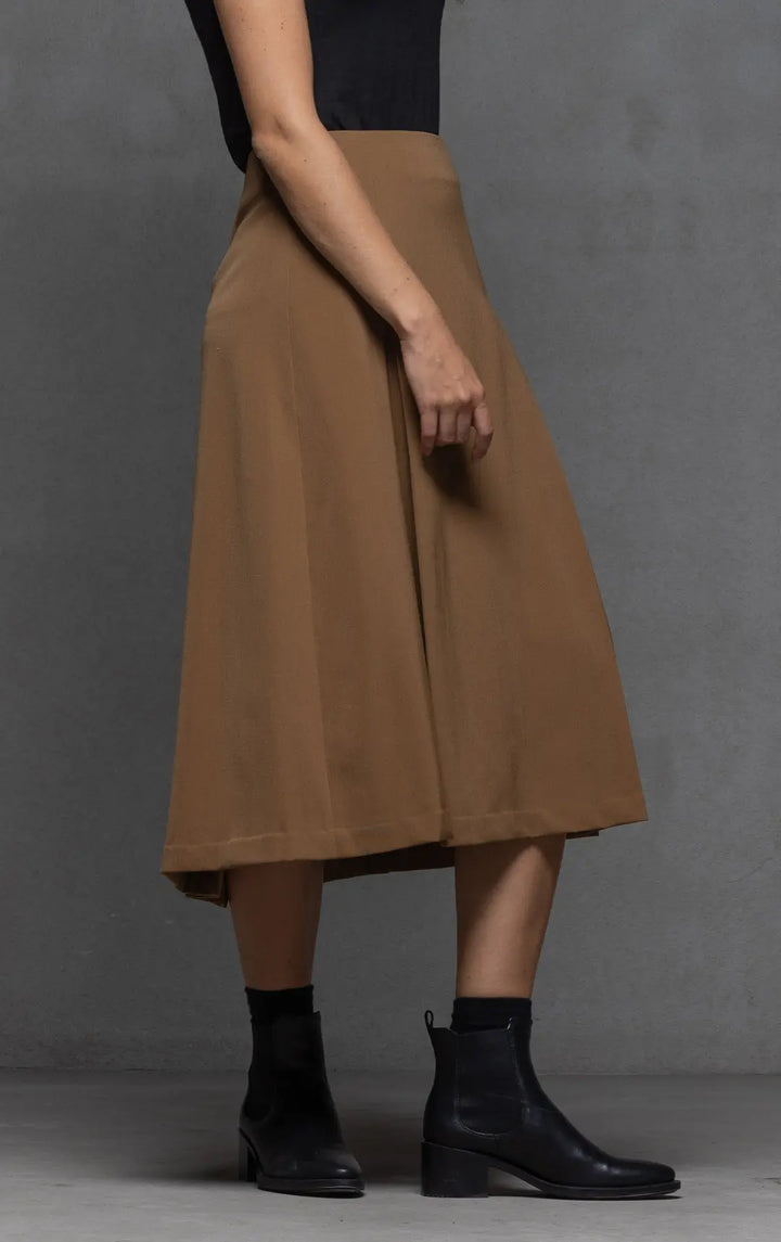WOOL BLEND BOX PLEAT SKIRT 0
