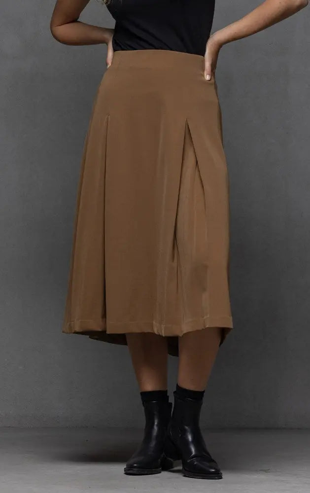 WOOL BLEND BOX PLEAT SKIRT - CLEARANCE 0