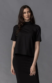 WOOL BLEND HIGH COLLAR TOP - CLEARANCE 0